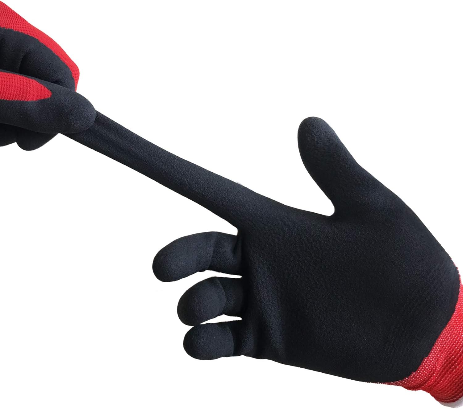 COOLJOB Gardening Gloves for Men. 6 Pairs Breathable Rubber Coated for Garden Weeding Landscaping. Outside Work for Lawn Yard. Men's Medium Size. Black & Red