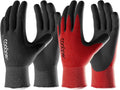 COOLJOB Gardening Gloves for Men. 6 Pairs Breathable Rubber Coated for Garden Weeding Landscaping. Outside Work for Lawn Yard. Men's Medium Size. Black & Red