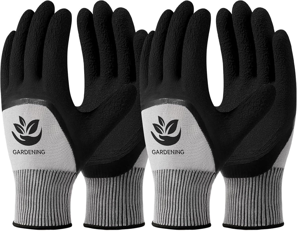 Trifabricy Garden Gloves for Women Men - 6 Pairs Breathable Hard-wearing Latex Coated Gardening Gloves for Women. Indoor/Outdoor Protective Working Gloves with Grip. Blue & Grey