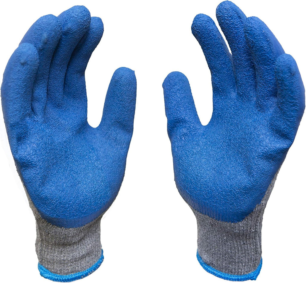 G & F Products 12 Pairs Medium Rubber Latex Double Coated Work Gloves for Construction. gardening gloves. heavy duty Cotton Blend.Blue.3100M