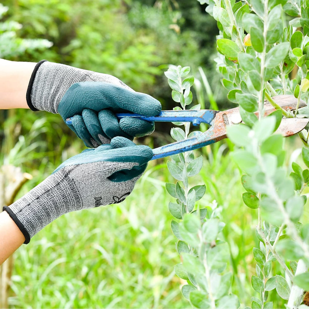 DOFOWORK Gardening Gloves - 6 Pair Gardening Gloves for Women/Men. Breathable Natural Latex Garden Gloves with Grip